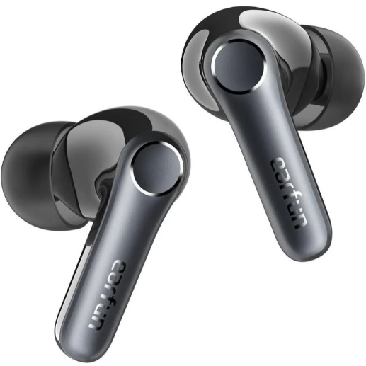 Portronics wireless earbuds in metallic grey with in-ear design