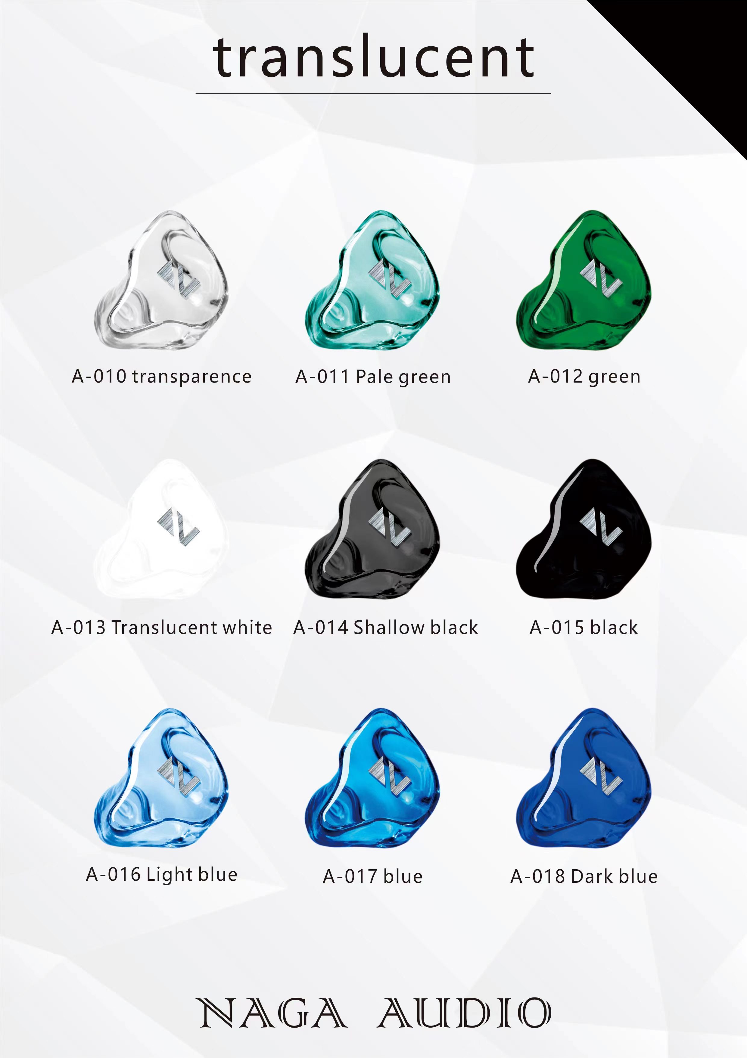 Naga Audio Reshell Colour chart