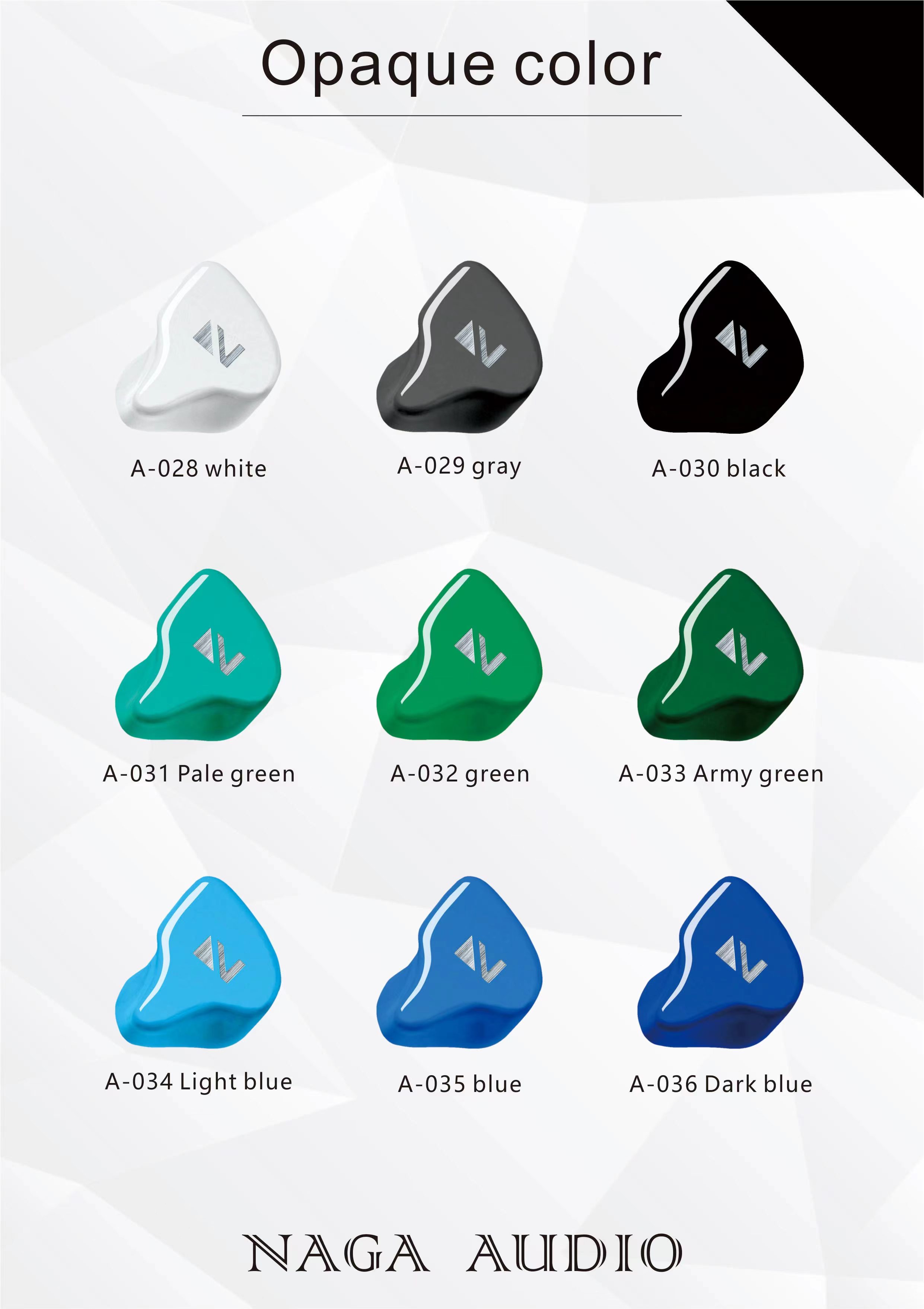 Naga Audio Reshell Colour chart