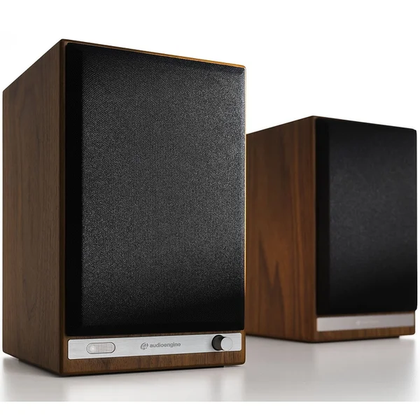 Audioengine HD5 Wireless Bluetooth Desktop Bookshelf Speakers - Real Wood Walnut Veneer