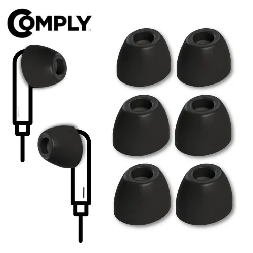 Comply 500 Series TOZ-500 Oval Foam Eartips with TechDefender WaxGuard (3-Pairs)