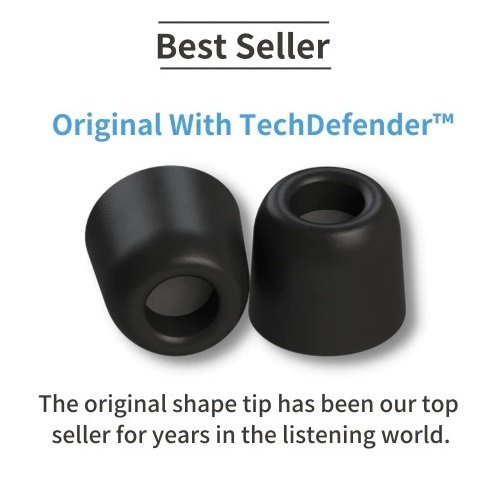Comply 500 Series TZ-500 Original Foam Eartips with TechDefender WaxGuard (3-Pairs)