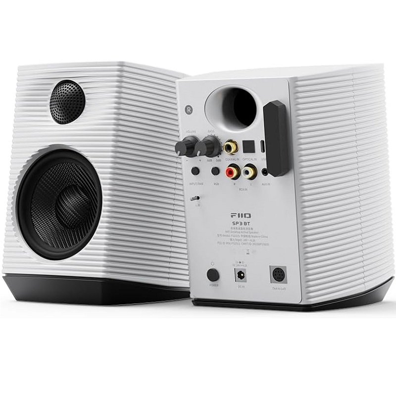FiiO SP3 BT Wireless Bluetooth Desktop Bookshelf Speakers - White