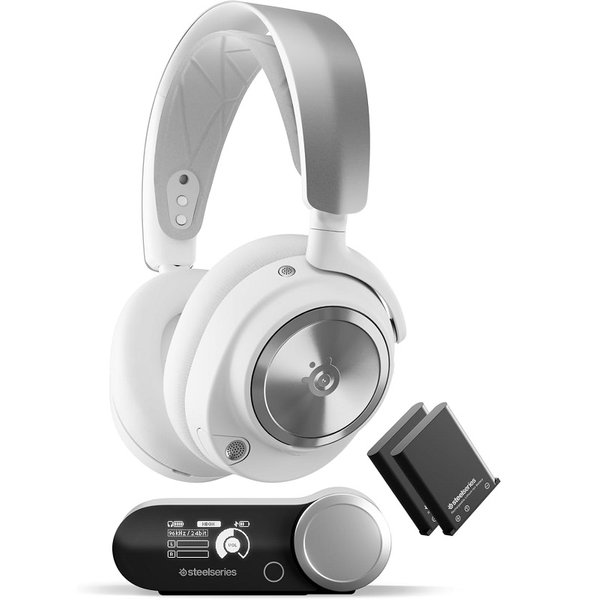 SteelSeries Arctis Nova Pro Wireless Bluetooth+2.4GHz Multi-Platform Noise-Cancelling Over-Ear Gaming Headset - White SteelSeries Arctis Nova Pro Wireless Bluetooth+2.4GHz Multi-Platform Noise-Cancelling Over-Ear Gaming Headset - White
