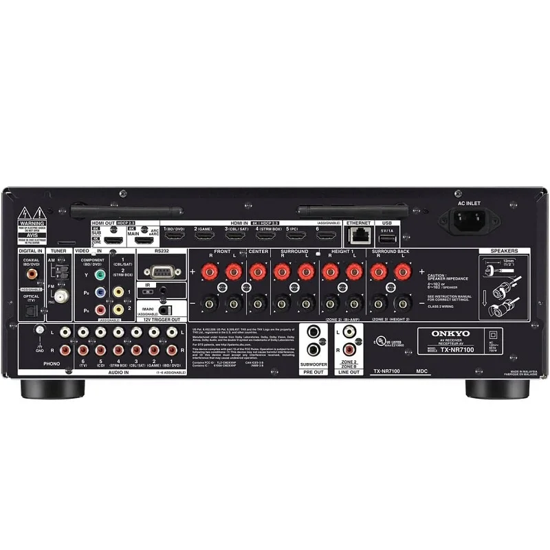 Onkyo TX-NR7100 9.2 Channel THX Certified 8K Hi-Fi Network AV Receiver (with Dolby Atmos, DTS:X)