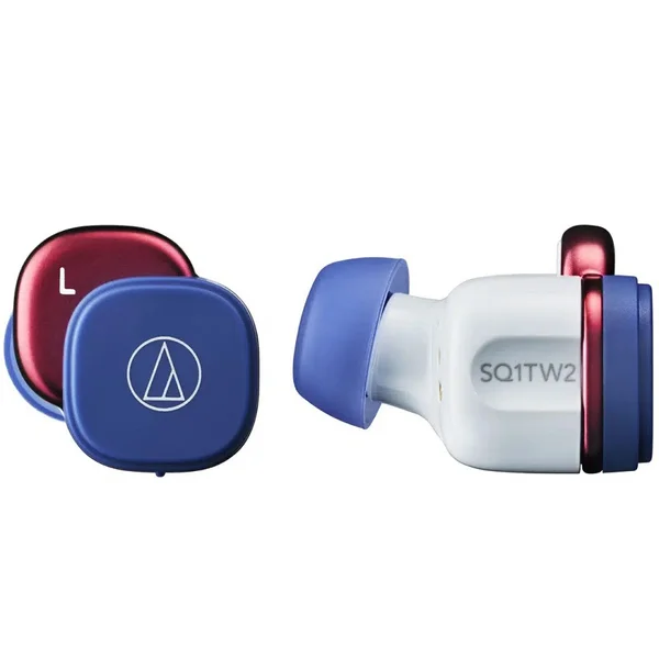 Audio-Technica ATH-SQ1TW2 True Wireless Bluetooth In-Ear Earphone with Mic - Navy/Red