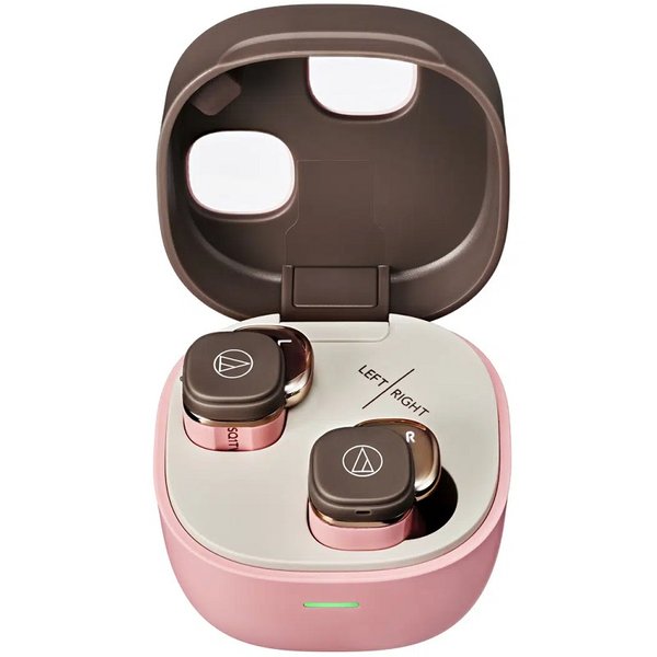 Audio-Technica ATH-SQ1TW2 True Wireless Bluetooth In-Ear Earphone with Mic - Pink/Brown Audio-Technica ATH-SQ1TW2 True Wireless Bluetooth In-Ear Earphone with Mic - Pink/Brown