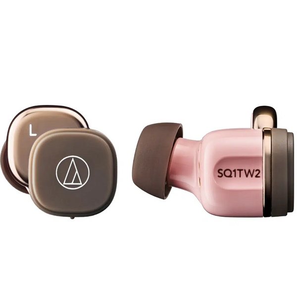 Audio-Technica ATH-SQ1TW2 True Wireless Bluetooth In-Ear Earphone with Mic - Pink/Brown Audio-Technica ATH-SQ1TW2 True Wireless Bluetooth In-Ear Earphone with Mic - Pink/Brown