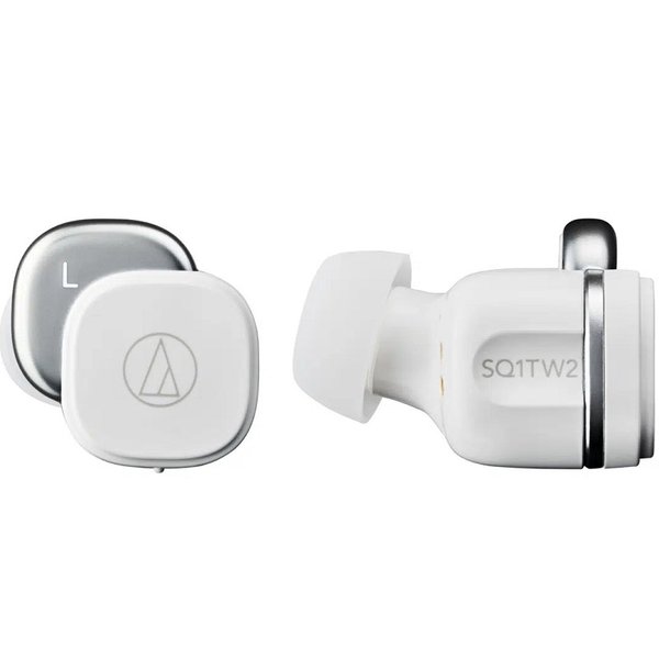 Audio-Technica ATH-SQ1TW2 True Wireless Bluetooth In-Ear Earphone with Mic - Pure White Audio-Technica ATH-SQ1TW2 True Wireless Bluetooth In-Ear Earphone with Mic - Pure White