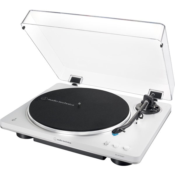Audio-Technica AT-LP70XBT Fully Automatic Wireless Bluetooth Belt-Drive Turntable - White/Silver