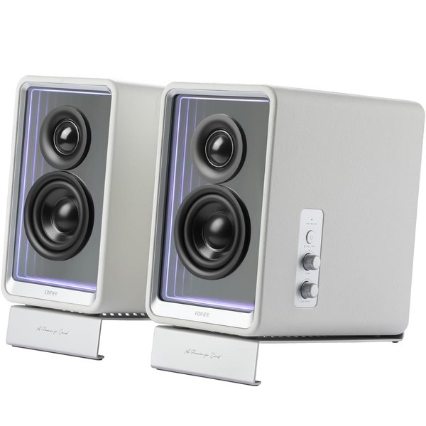 Edifier QR65 Wireless Bluetooth Desktop Bookshelf Speakers with 65W TurboGaN Charger - White Edifier QR65 Wireless Bluetooth Desktop Bookshelf Speakers with 65W TurboGaN Charger - White