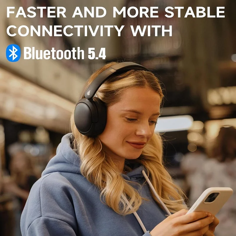 Edifier W800BT Pro Wireless Bluetooth Noise-Cancelling Over-Ear Headphone with Mic - Black