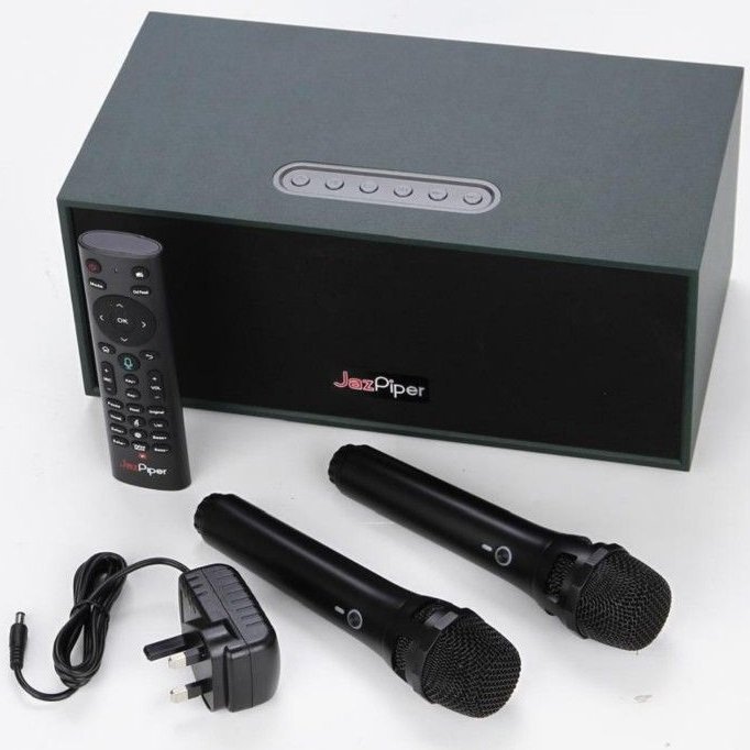 JazPiper PiCO T300 Wireless Bluetooth Karaoke Desktop Speaker & Network Streaming Karaoke System with Dual Handheld Microphones