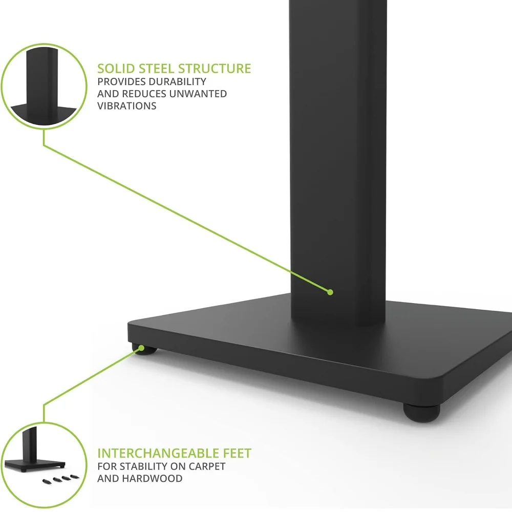 Kanto ST34 (Matte Black) Floor Stands with MDF Base