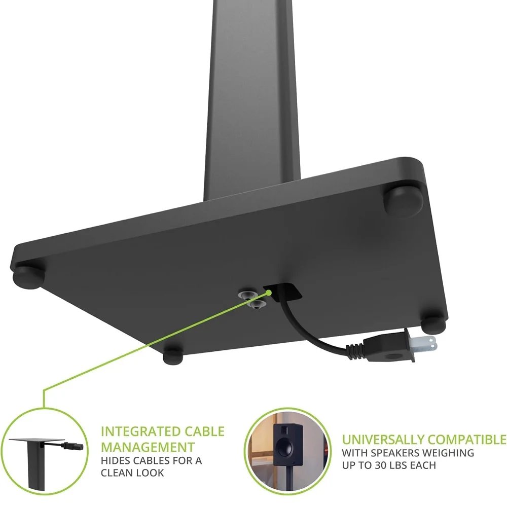 Kanto ST34 (Matte Black) Floor Stands with MDF Base