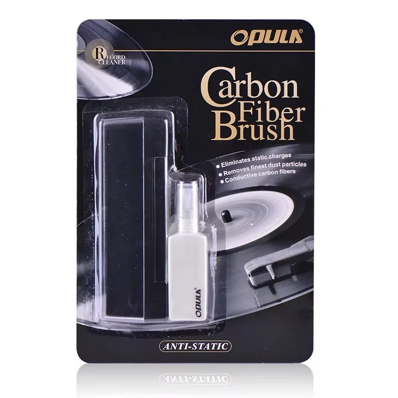 OPULA Anti-static Vinyl Records & Stylus Brush Tool Set with Cleaning Solution Kit