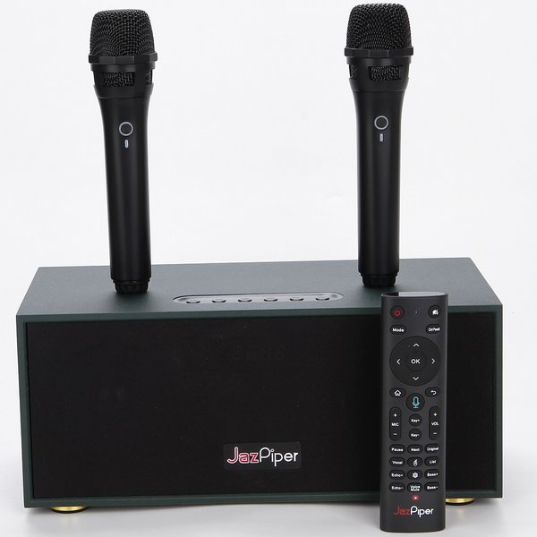 JazPiper PiCO T300 Wireless Bluetooth Karaoke Desktop Speaker & Network Streaming Karaoke System with Dual Handheld Microphones JazPiper PiCO T300 Wireless Bluetooth Karaoke Desktop Speaker & Network Streaming Karaoke System with Dual Handheld Microphones