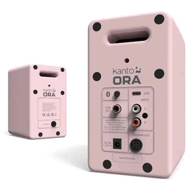 Kanto ORA Wireless Bluetooth Desktop Bookshelf Speakers - Matte Pink