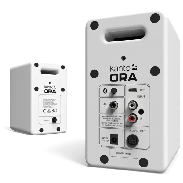 Kanto ORA Wireless Bluetooth Desktop Bookshelf Speakers - Matte White