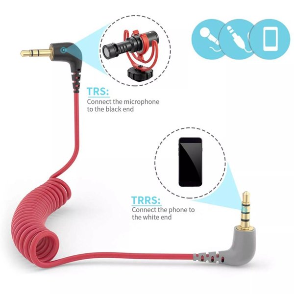 RODE SC7 Right-angle 3.5mm TRS to Right-angle 3.5mm TRRS Patch Interconnect Cable RODE SC7 Right-angle 3.5mm TRS to Right-angle 3.5mm TRRS Patch Interconnect Cable