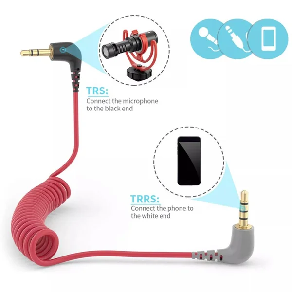 RODE SC7 Right-angle 3.5mm TRS to Right-angle 3.5mm TRRS Patch Interconnect Cable
