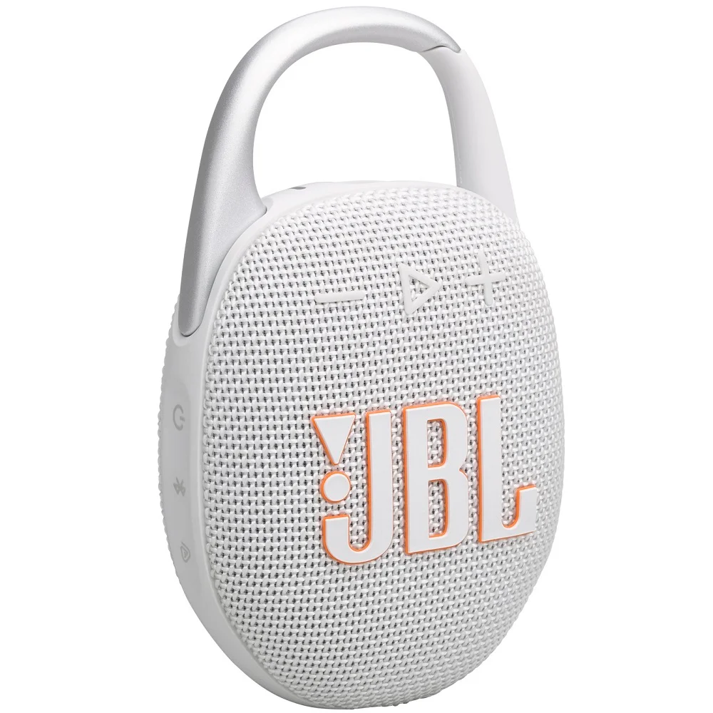 JBL Clip 5 Waterproof Wireless Bluetooth Portable Speaker - White 