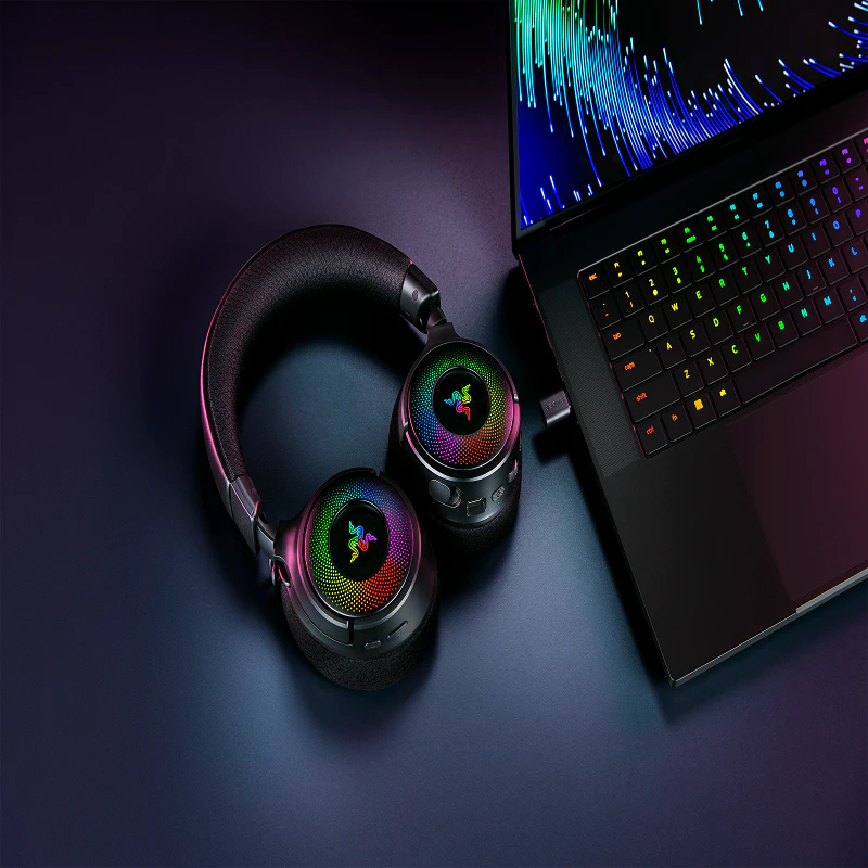 Razer Kraken V4 7.1 V2 Surround Sound Wireless Gaming Over-Ear Headset with Mic 