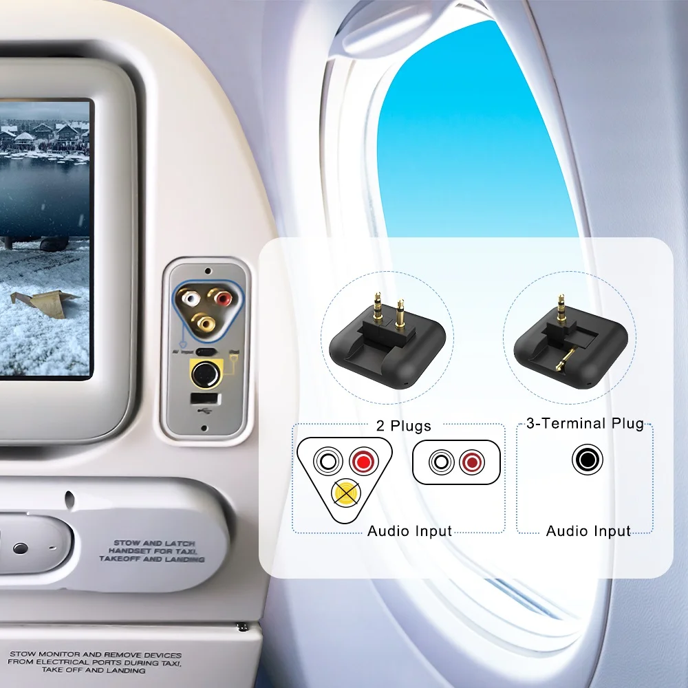 Mazer FlyMate Pro Duo Wireless Bluetooth Transmitter Travel Airplane Flight Adapter