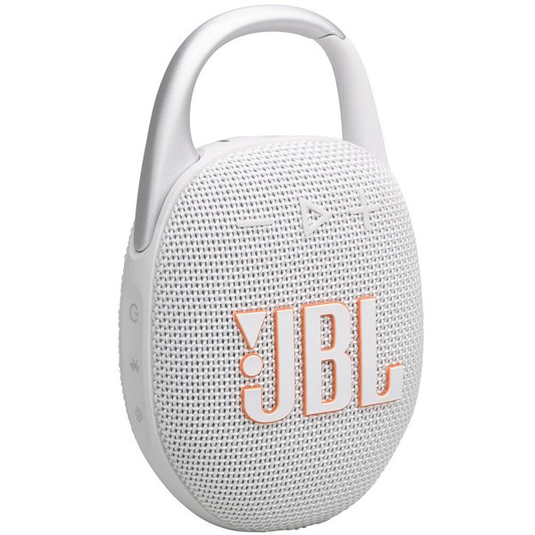 JBL Clip 5 Waterproof Wireless Bluetooth Portable Speaker - White  JBL Clip 5 Waterproof Wireless Bluetooth Portable Speaker - White