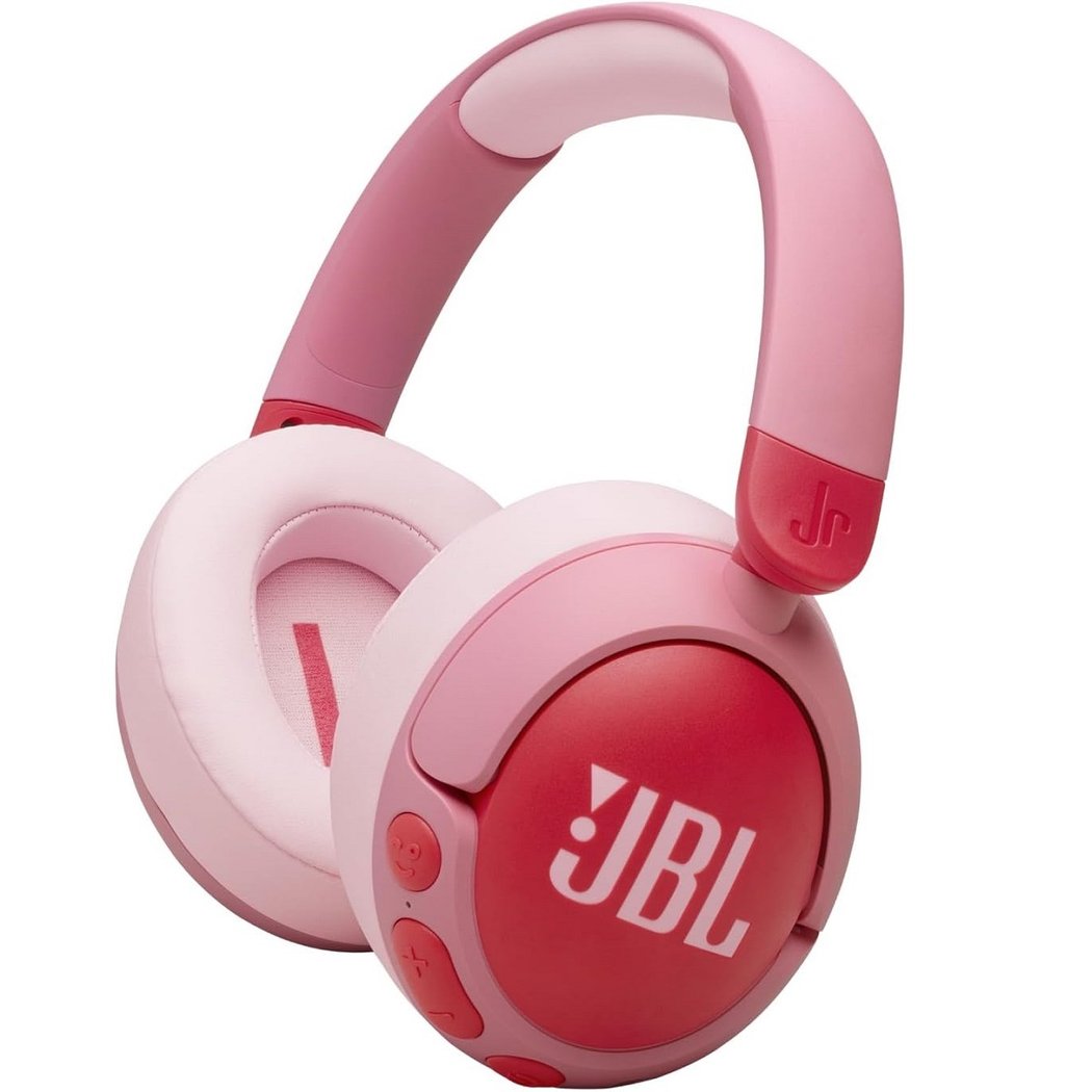 JBL Junior 470NC Wired/Wireless Bluetooth Noise-Cancelling Over-Ear Headphone with Mic for Kids - Pink