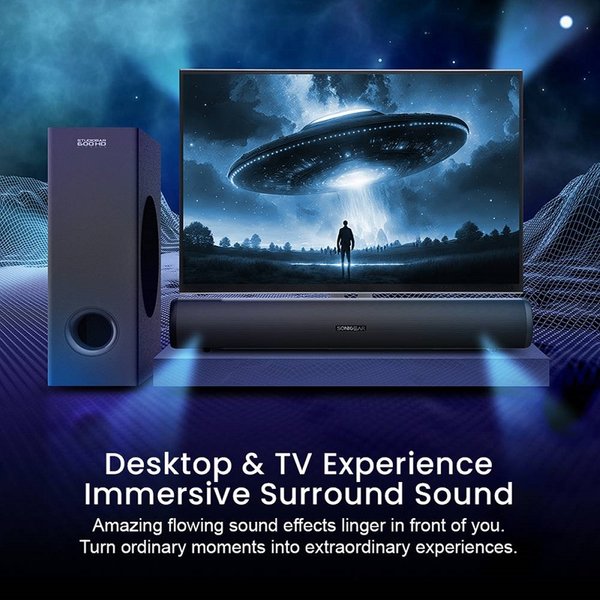 SonicGear StudioBar 600HD AirBass 2.1.2 Wireless Bluetooth Soundbar with 5.25" Wireless Subwoofer (with HDMI) SonicGear StudioBar 600HD AirBass 2.1.2 Wireless Bluetooth Soundbar with 5.25" Wireless Subwoofer (with HDMI)
