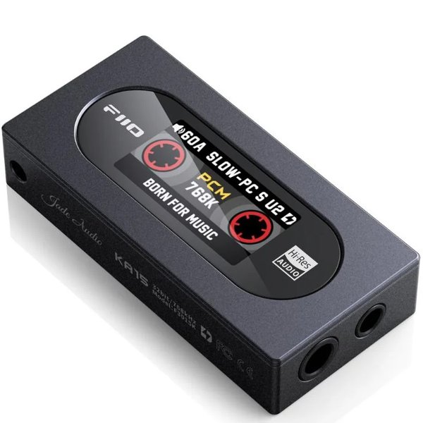 FiiO KA15 Type-C to 3.5mm/4.4mm Balanced Coaxial Interface, Portable USB DAC & Headphone Amplifier Adapter - Midnight Black FiiO KA15 Type-C to 3.5mm/4.4mm Balanced Coaxial Interface, Portable USB DAC & Headphone Amplifier Adapter - Midnight Black