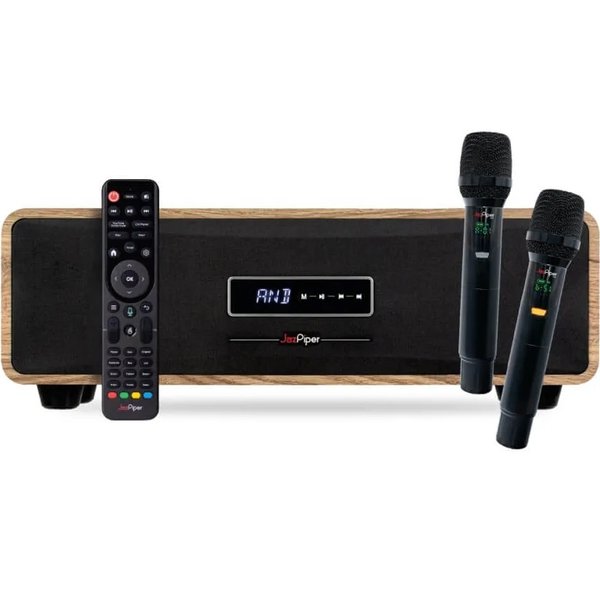 JazPiper MAX Wireless Bluetooth Desktop Speaker & Network Streaming Karaoke System w/ Dual Mics (with HDMI & Subwoofer Built-In)