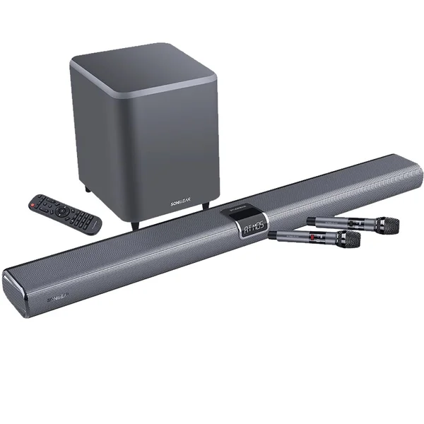 SonicGear StudioBar 3000 5.1.2 Dolby Atmos Wireless Bluetooth Soundbar w/ 8" Wireless Subwoofer & Handheld Mics (w/ HDMI)
