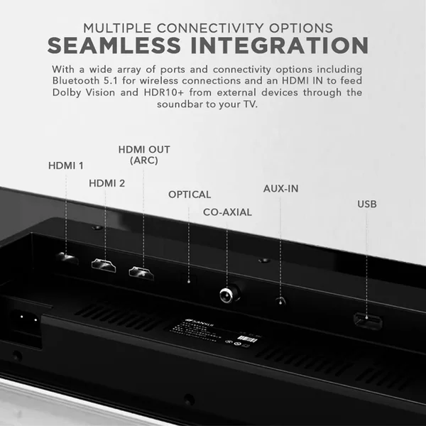 SonicGear StudioBar 3000 5.1.2 Dolby Atmos Wireless Bluetooth Soundbar w/ 8" Wireless Subwoofer & Handheld Mics (w/ HDMI)