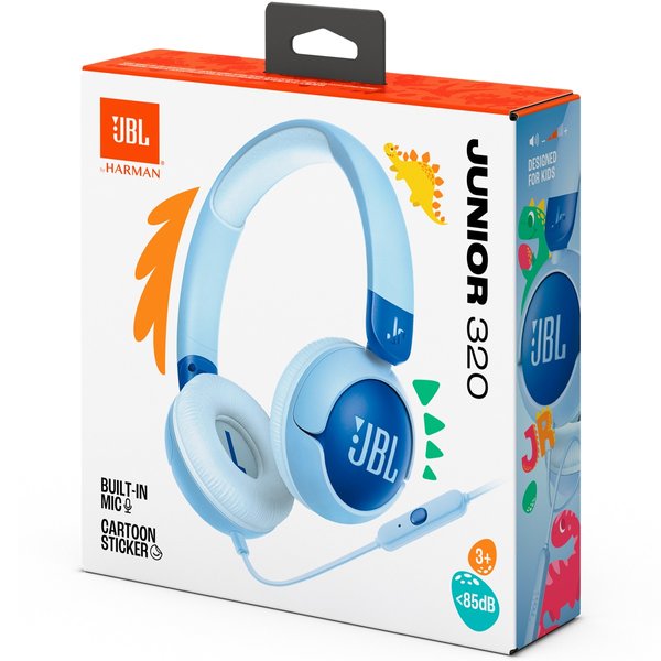 JBL Junior 320 Wired On-Ear Headphone for Kids - Blue