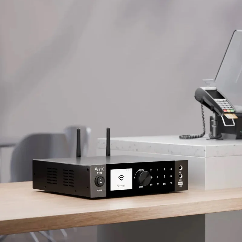 Arylic A100 Multi-Room Wireless Bluetooth/WiFi Network Streamer, USB DAC, FM Tuner & Hi-Fi Integrated Amplifier (with Phono)