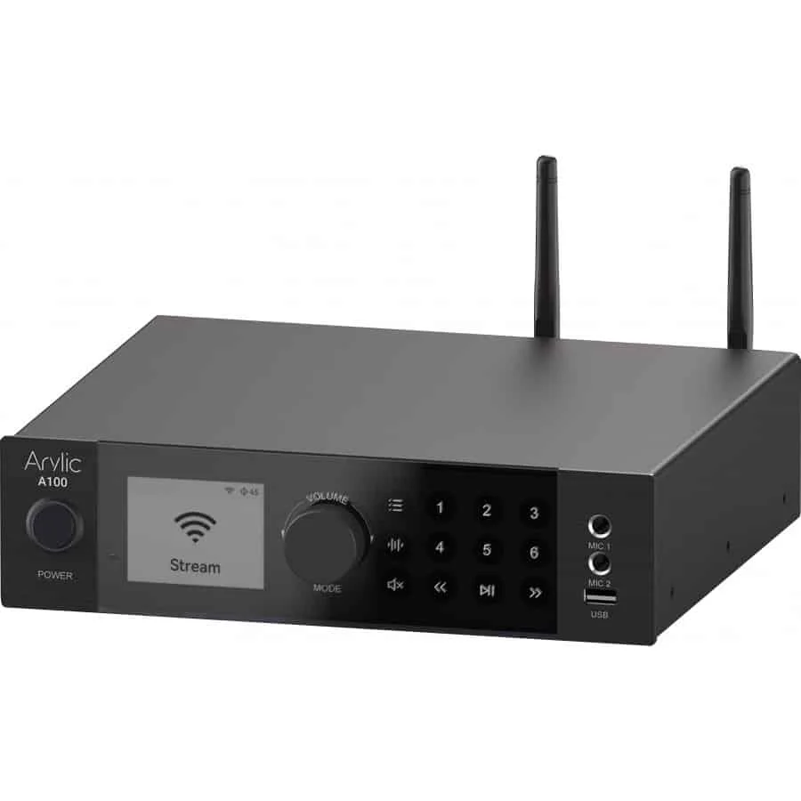 Arylic A100 Multi-Room Wireless Bluetooth/WiFi Network Streamer, USB DAC, FM Tuner & Hi-Fi Integrated Amplifier (with Phono)