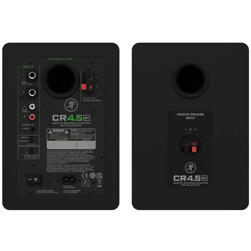 Mackie CR4.5BT (Gen 3) Studio Monitoring Wireless Bluetooth Desktop Bookshelf Speakers