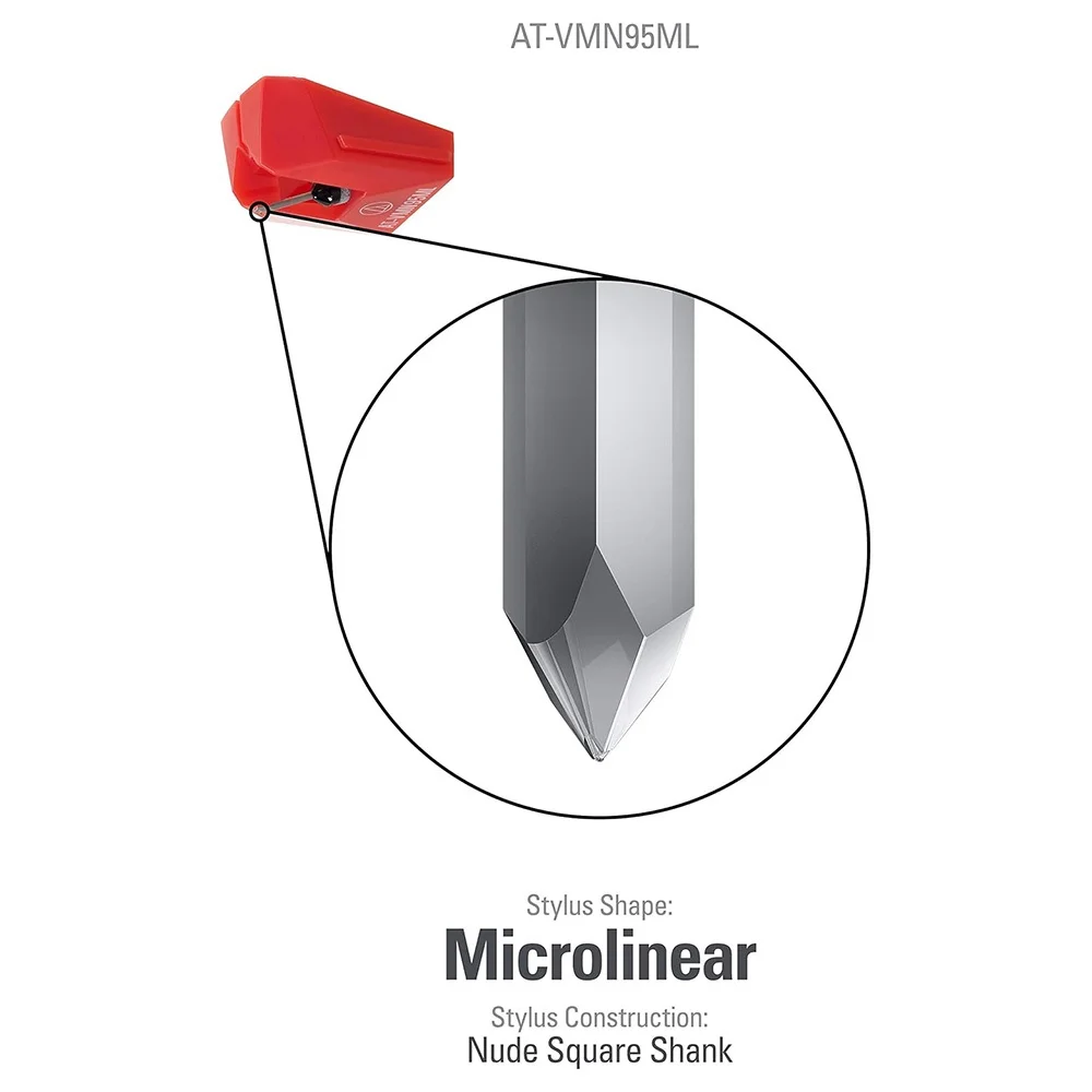 Audio-Technica AT-VMN95ML Conical Replacement Stylus (Red)