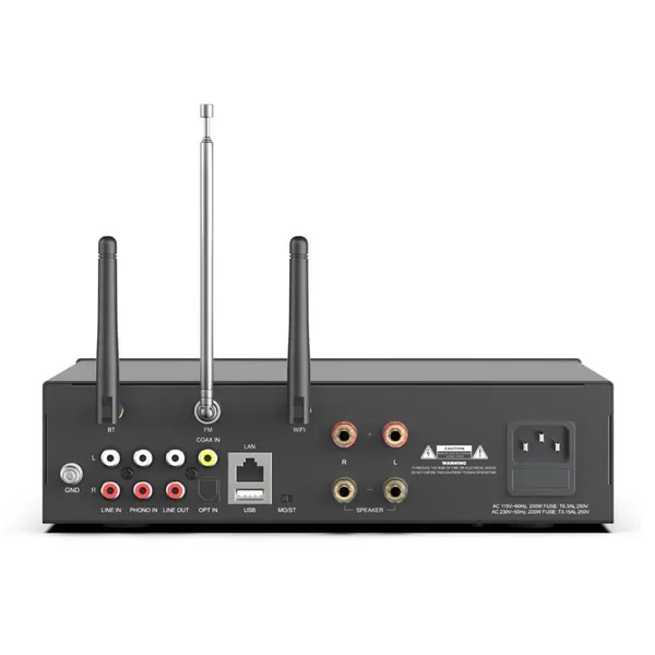 Arylic A100 Multi-Room Wireless Bluetooth/WiFi Network Streamer, USB DAC, FM Tuner & Hi-Fi Integrated Amplifier (with Phono)