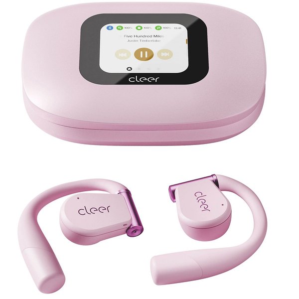 Cleer ARC 3 Dolby Atmos Waterproof True Wireless Bluetooth Air Conduction Open-Ear Earphone with Mic - Pink Cleer ARC 3 Dolby Atmos Waterproof True Wireless Bluetooth Air Conduction Open-Ear Earphone with Mic - Pink