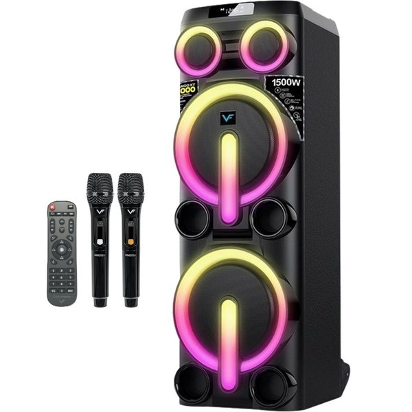 Vinnfier Tango XT8000 WMU Wireless Bluetooth Trolley Portable Speaker with FM Radio & Dual Wireless Handheld Microphones Vinnfier Tango XT8000 WMU Wireless Bluetooth Trolley Portable Speaker with FM Radio & Dual Wireless Handheld Microphones
