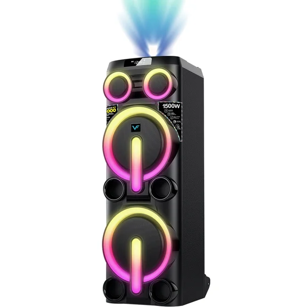Vinnfier Tango XT8000 WMU Wireless Bluetooth Trolley Portable Speaker with FM Radio & Dual Wireless Handheld Microphones
