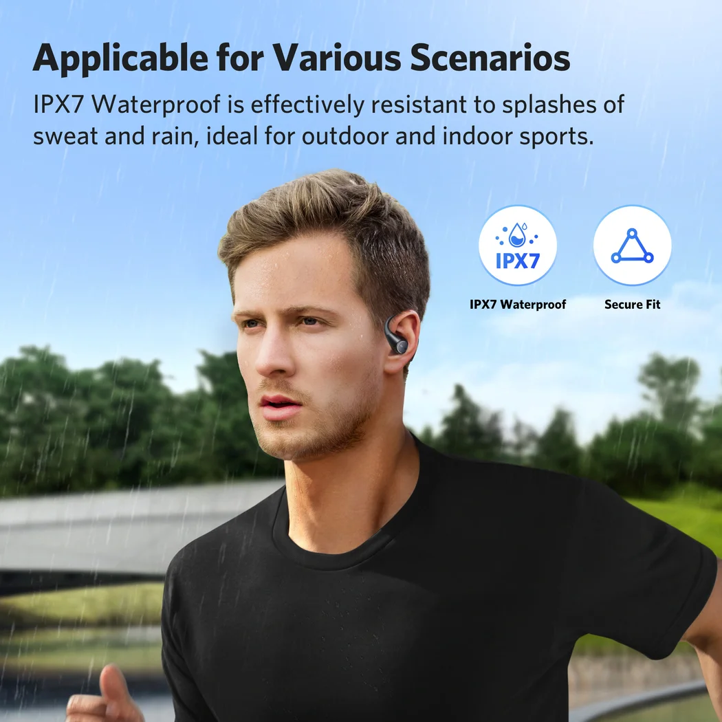 EarFun OpenJump Waterproof True Wireless Bluetooth Air Conduction Earphones Black