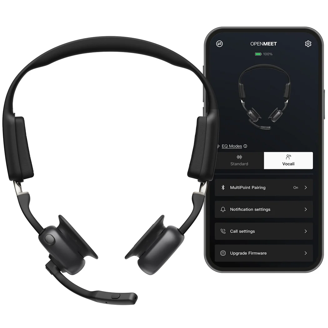 Shokz OpenMeet Wireless Bluetooth Bone Conduction Headset with Boom Mic