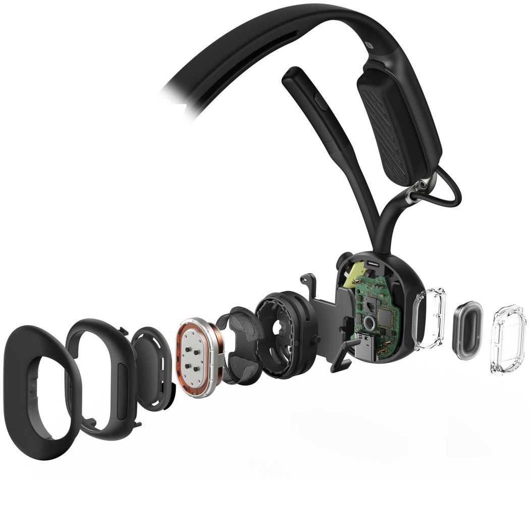 Shokz OpenMeet UC Wireless Bluetooth Bone Conduction Headset with Boom Mic & Loop120 USB-C Wireless Adapter