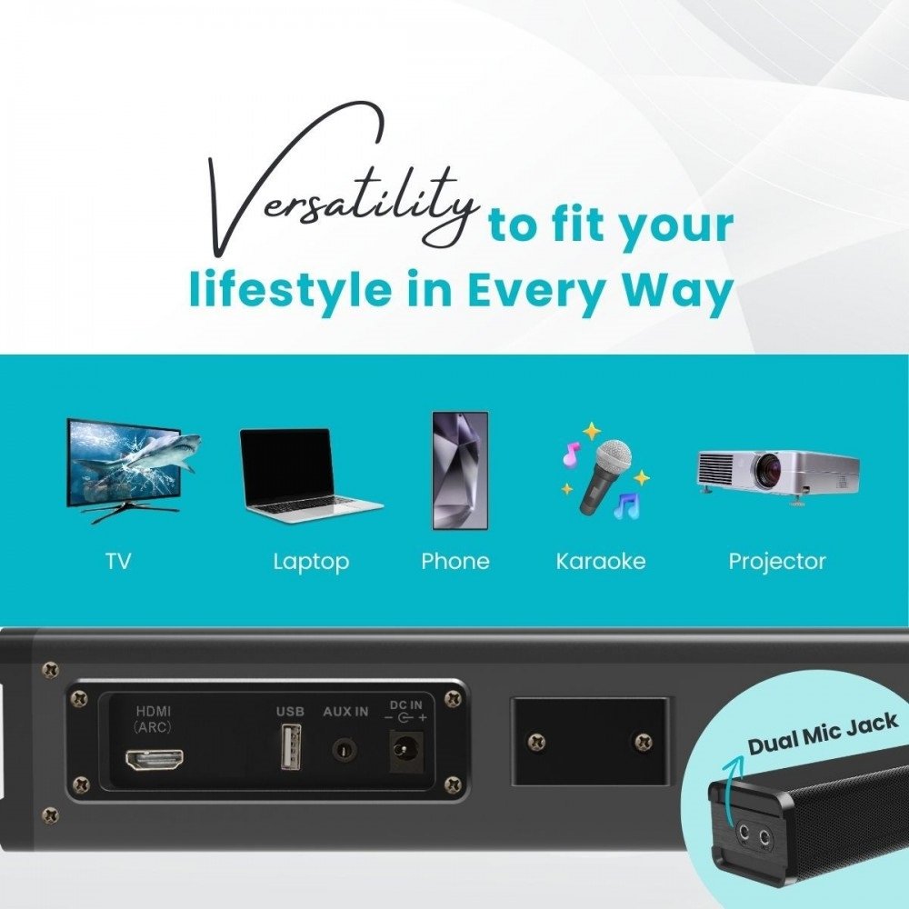 Vinnfier Hyperbar 505 BTRW Wireless Bluetooth Soundbar Speaker with Wireless Subwoofer