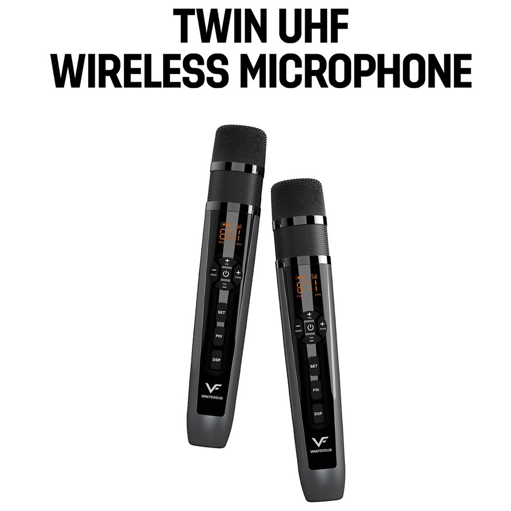Vinnfier Tango XT7000 Wireless Bluetooth Karaoke Portable Speaker with Wireless Handheld Microphones