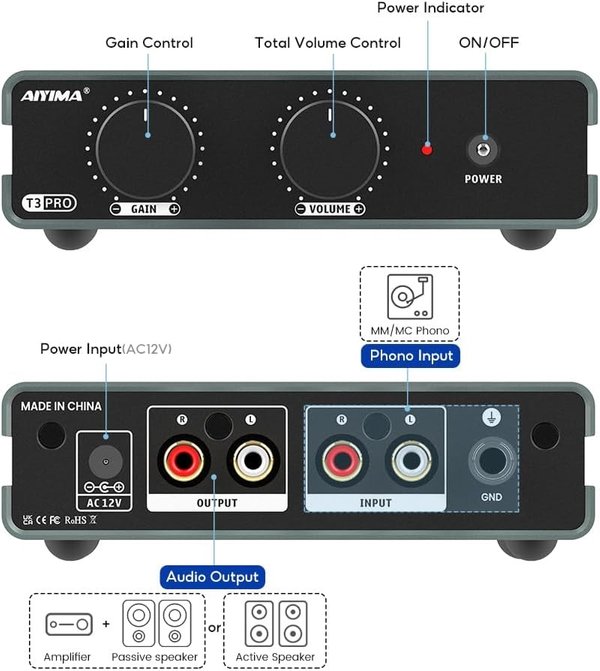 AIYIMA T3 PRO Phono Preamplifier/Phono Stage AIYIMA T3 PRO Phono Preamplifier/Phono Stage